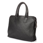 Shoulder Bag Messenger Dark Grey Intrecciato Leather