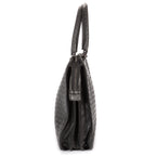 Shoulder Bag Messenger Dark Grey Intrecciato Leather