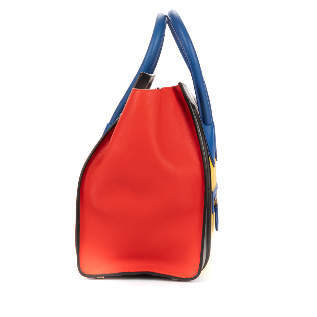 Bolso de mano Multicolor Equipaje Piel de becerro lisa Roja