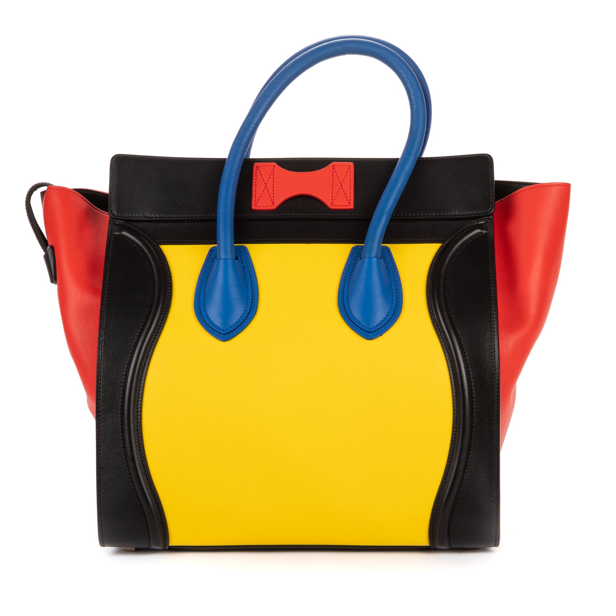 Handbag Multicolor Luggage Red Smooth Calfskin Leather