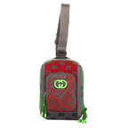 Mochila de punto bidireccional Mochila GG de nailon verde monograma