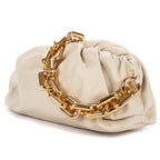 Handbag Chain Pouch Ivory Soft Calfskin Leather