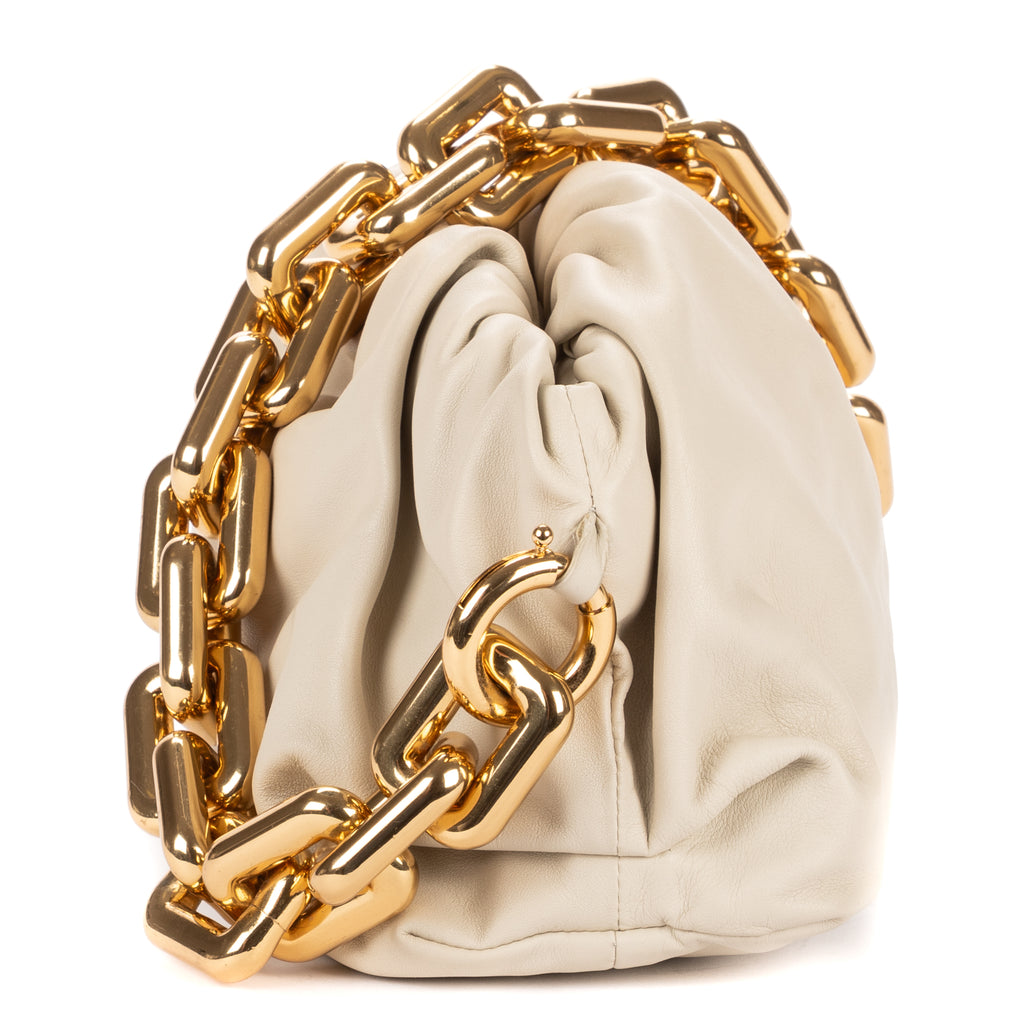 Handbag Chain Pouch Ivory Soft Calfskin Leather