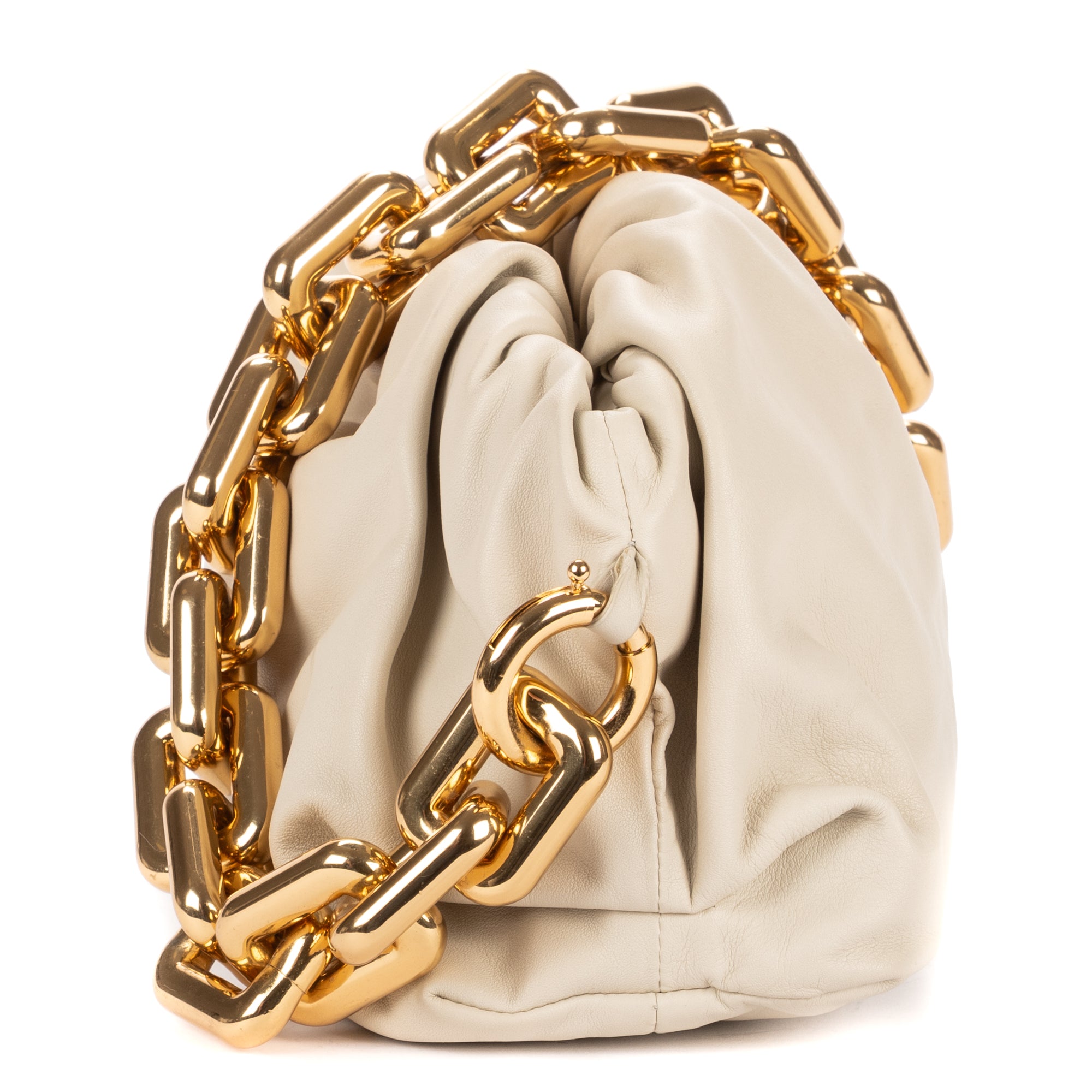 Handbag Chain Pouch Ivory Soft Calfskin Leather