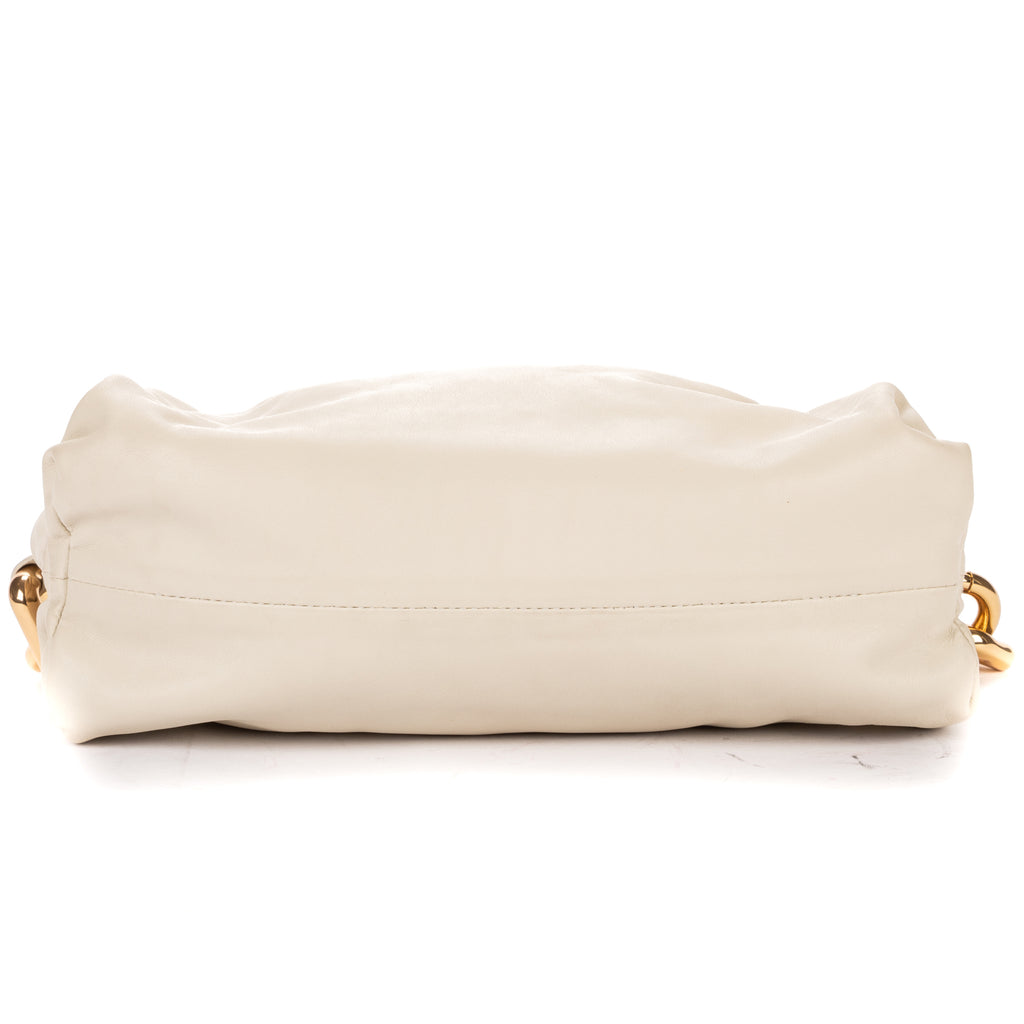 Handbag Chain Pouch Ivory Soft Calfskin Leather