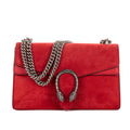 Shoulder Bag Medium Dionysus Chain Crossbody Medium Red Suede Leather