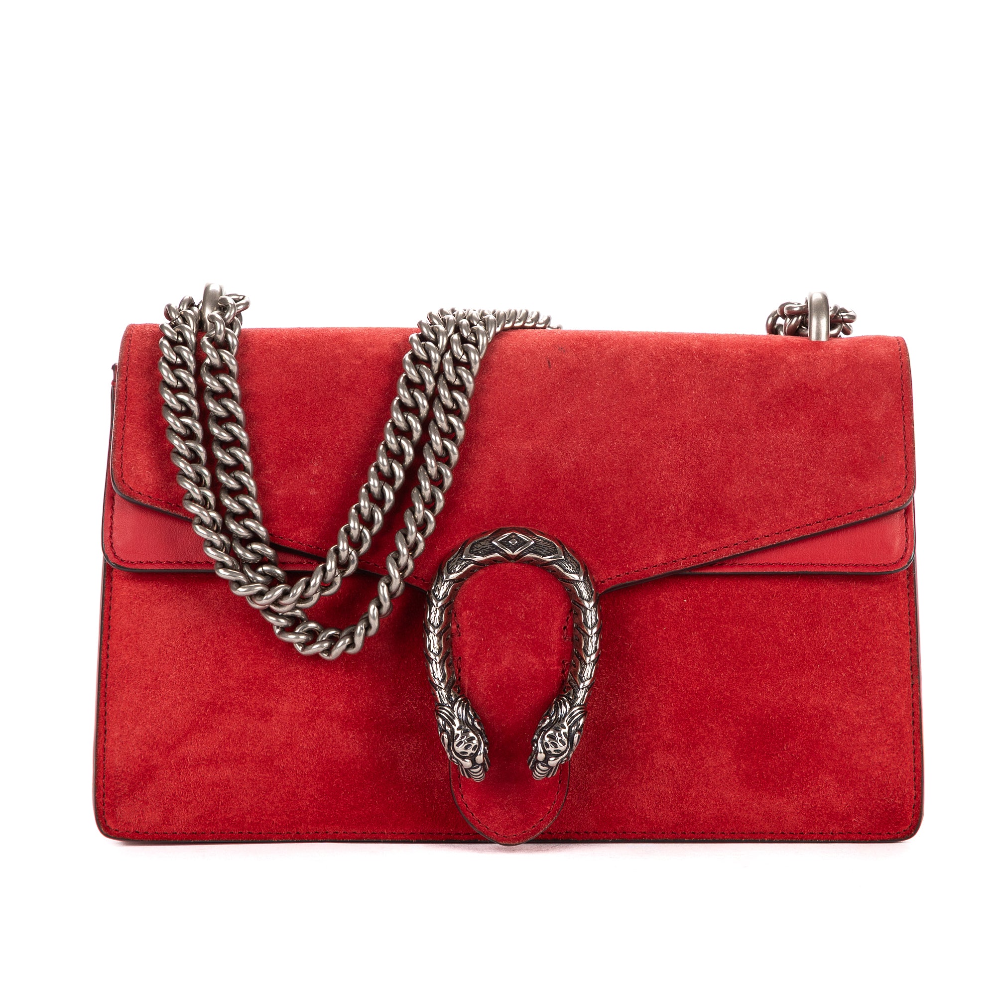 Shoulder Bag Medium Dionysus Chain Crossbody Medium Red Suede Leather