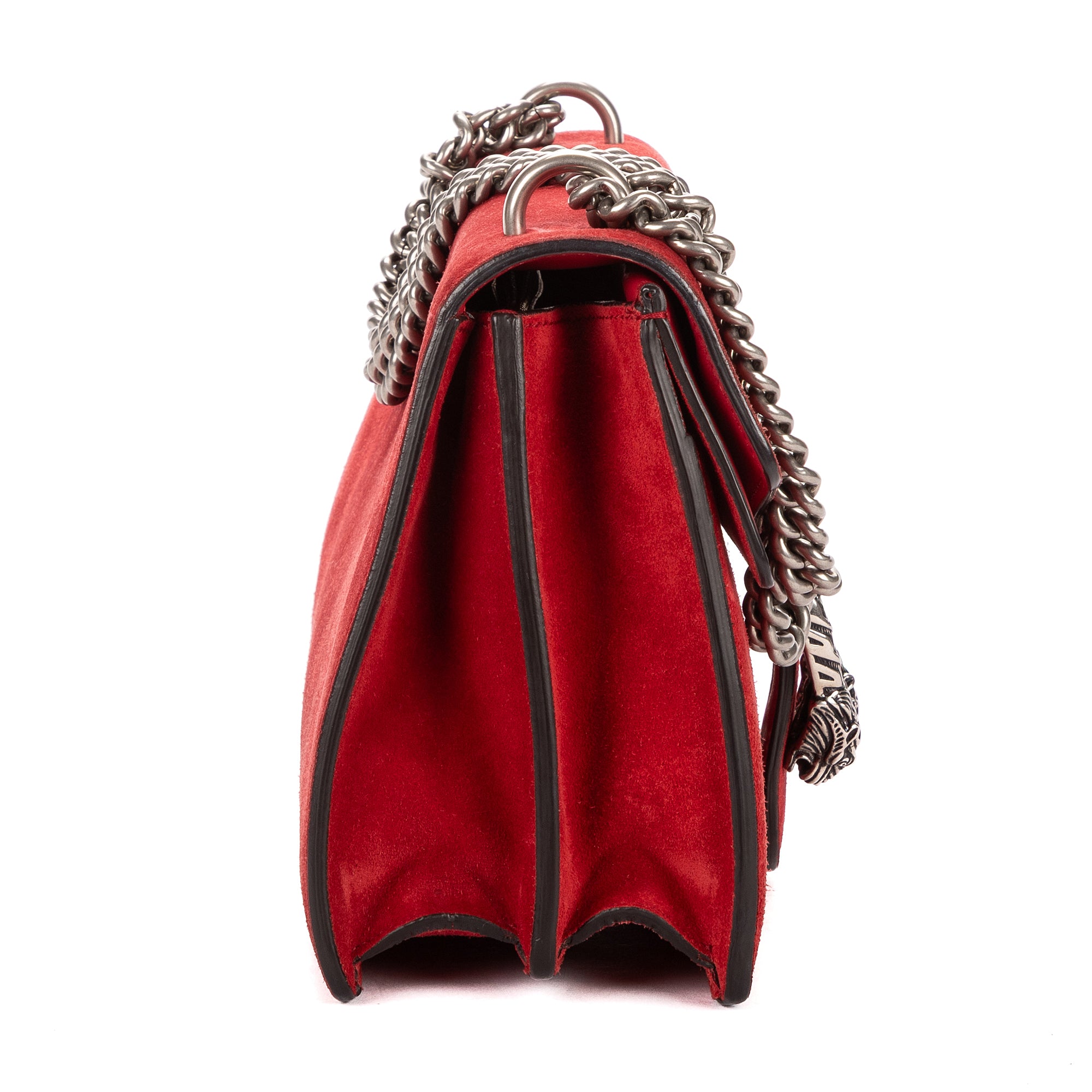Shoulder Bag Medium Dionysus Chain Crossbody Medium Red Suede Leather