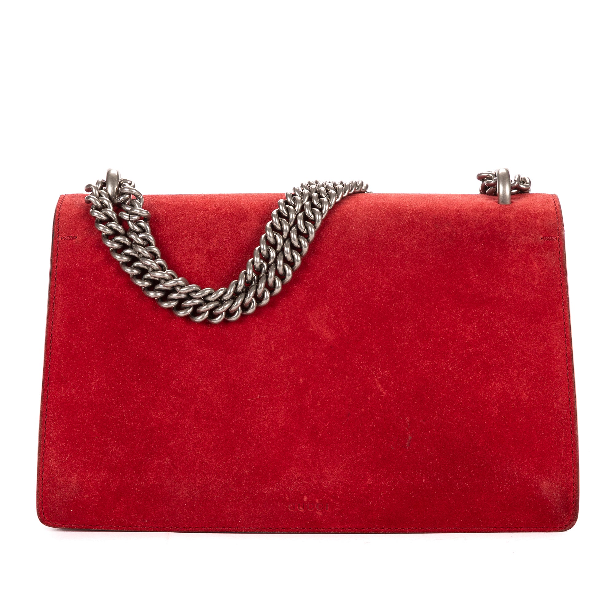 Shoulder Bag Medium Dionysus Chain Crossbody Medium Red Suede Leather
