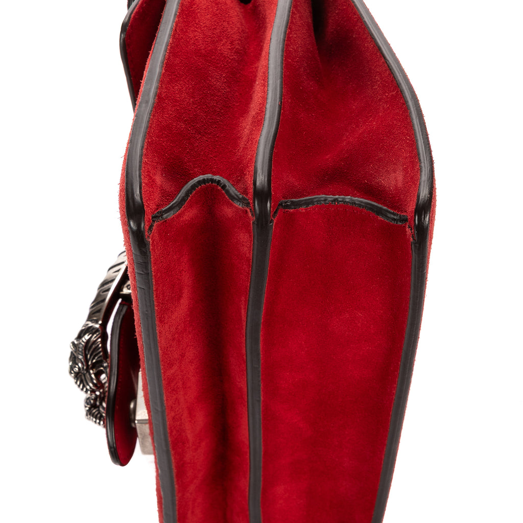 Shoulder Bag Medium Dionysus Chain Crossbody Medium Red Suede Leather