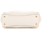 Shoulder Bag Convertible Open Tote Ivory Vitello Phenix Leather