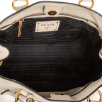 Shoulder Bag Convertible Open Tote Ivory Vitello Phenix Leather