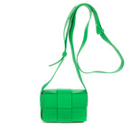 Shoulder Bag Micro Candy Cassette Crossbody Micro Green Intrecciato Leather