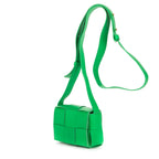 Shoulder Bag Micro Candy Cassette Crossbody Micro Green Intrecciato Leather