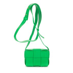 Shoulder Bag Micro Candy Cassette Crossbody Micro Green Intrecciato Leather