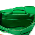 Shoulder Bag Micro Candy Cassette Crossbody Micro Green Intrecciato Leather