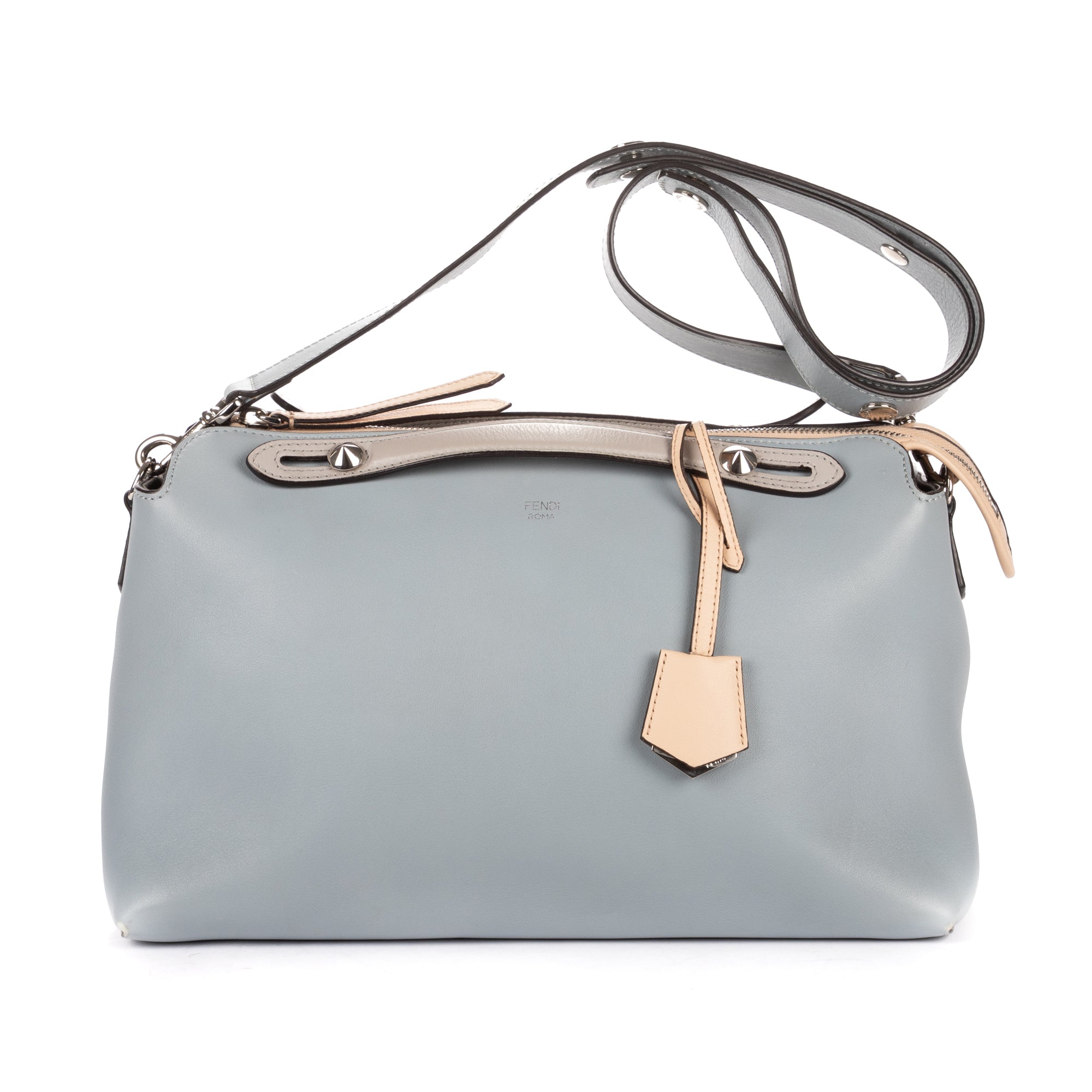 Sac porté épaule By The Way Medium en cuir de veau souple bleu clair