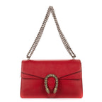 Shoulder Bag Medium Swarvoski Crystal Dionysus Medium Red Grained Calfskin Leather