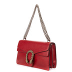 Shoulder Bag Medium Swarvoski Crystal Dionysus Medium Red Grained Calfskin Leather