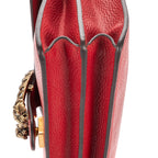 Shoulder Bag Medium Swarvoski Crystal Dionysus Medium Red Grained Calfskin Leather