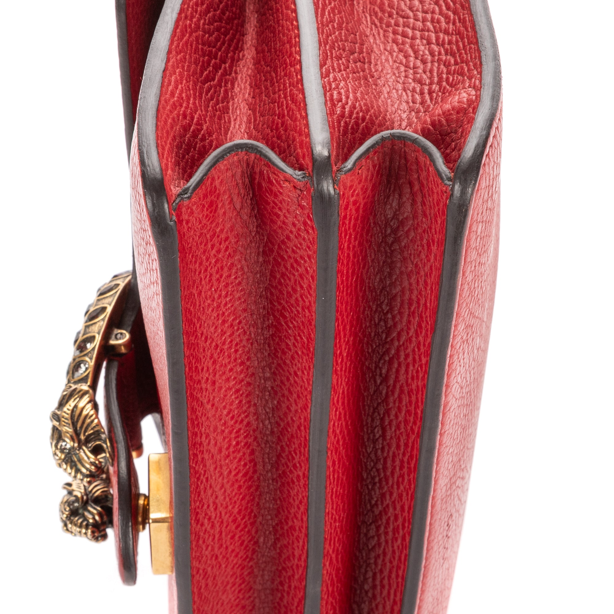 Shoulder Bag Medium Swarvoski Crystal Dionysus Medium Red Grained Calfskin Leather