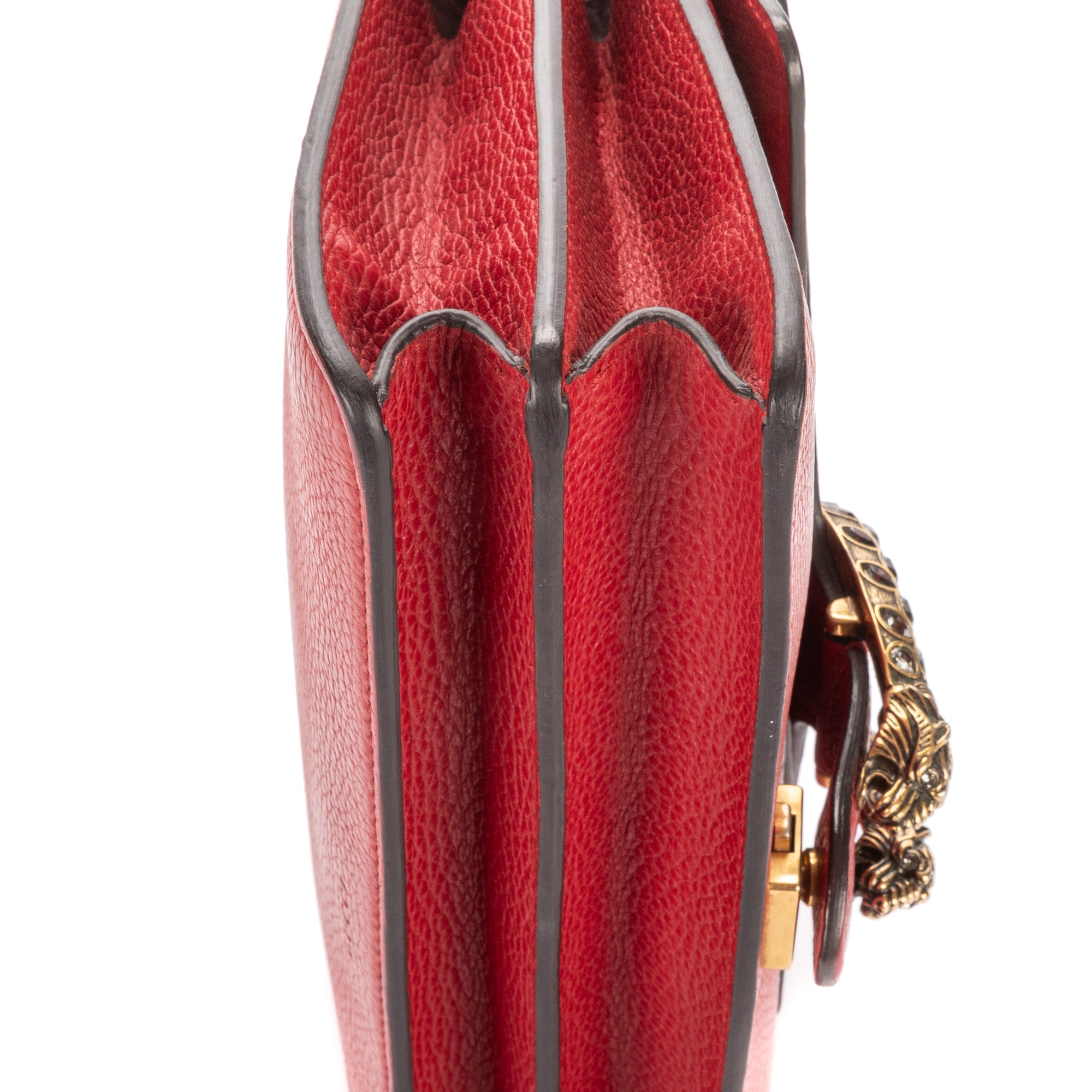 Shoulder Bag Medium Swarvoski Crystal Dionysus Medium Red Grained Calfskin Leather