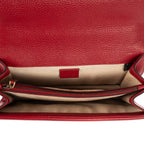 Shoulder Bag Medium Swarvoski Crystal Dionysus Medium Red Grained Calfskin Leather