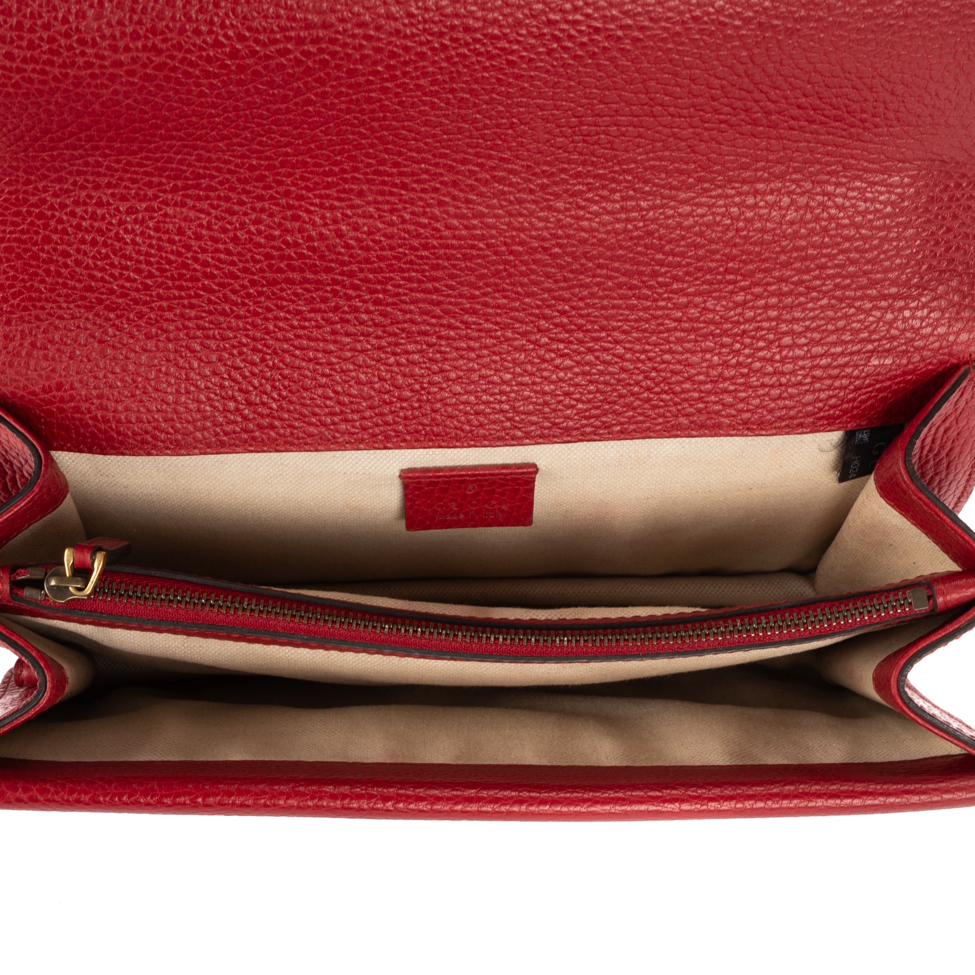 Shoulder Bag Medium Swarvoski Crystal Dionysus Medium Red Grained Calfskin Leather