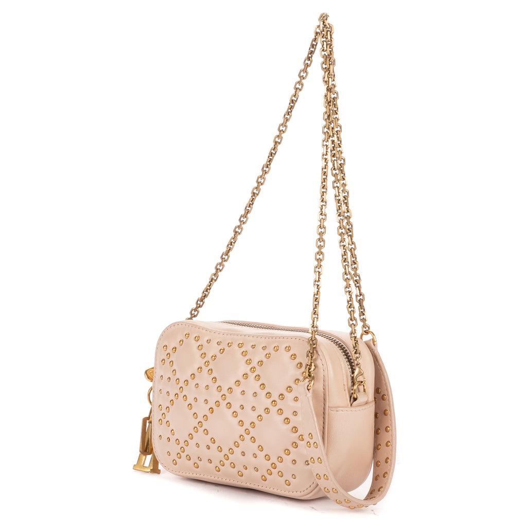 Shoulder Bag Mini Studded Lady Dior Mini Pink Cannage Studded Leather