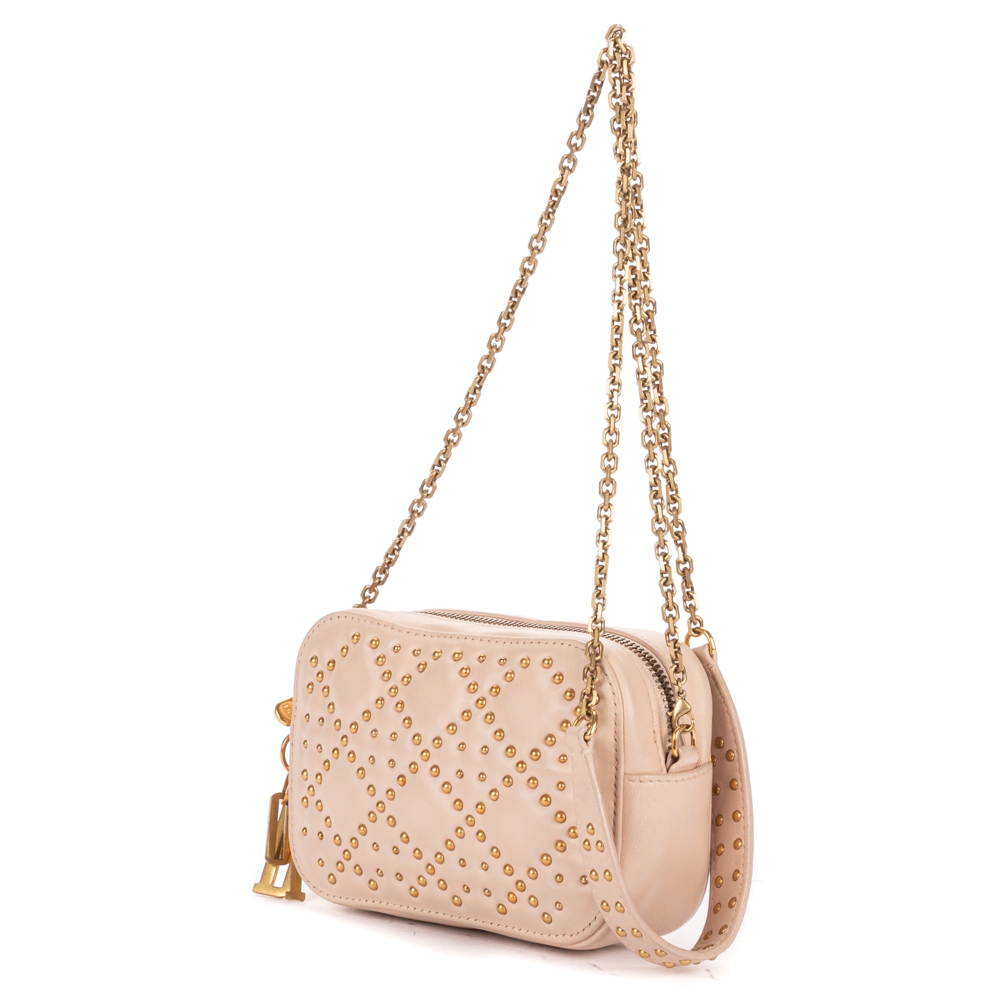 Shoulder Bag Mini Studded Lady Dior Mini Pink Cannage Studded Leather