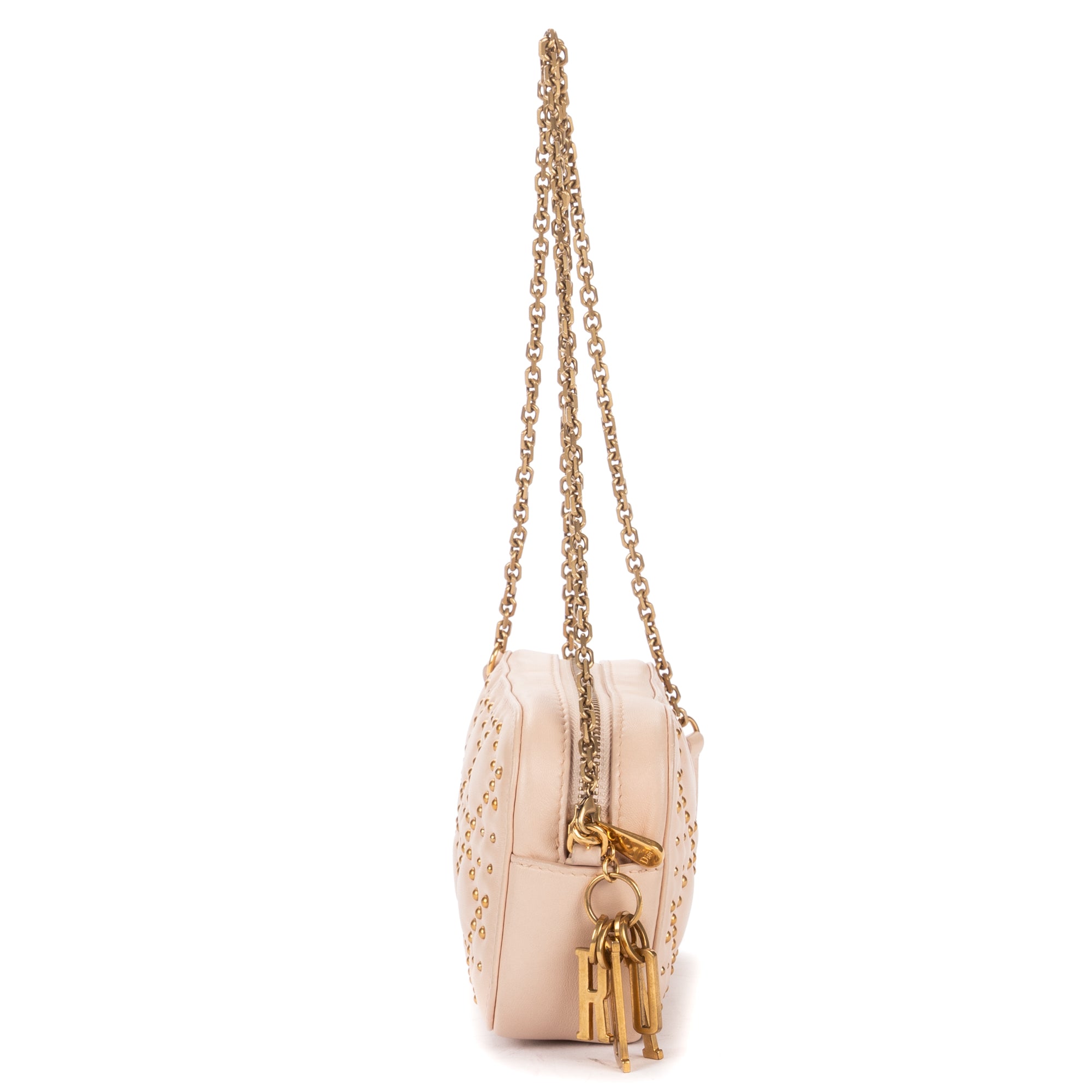Shoulder Bag Mini Studded Lady Dior Mini Pink Cannage Studded Leather