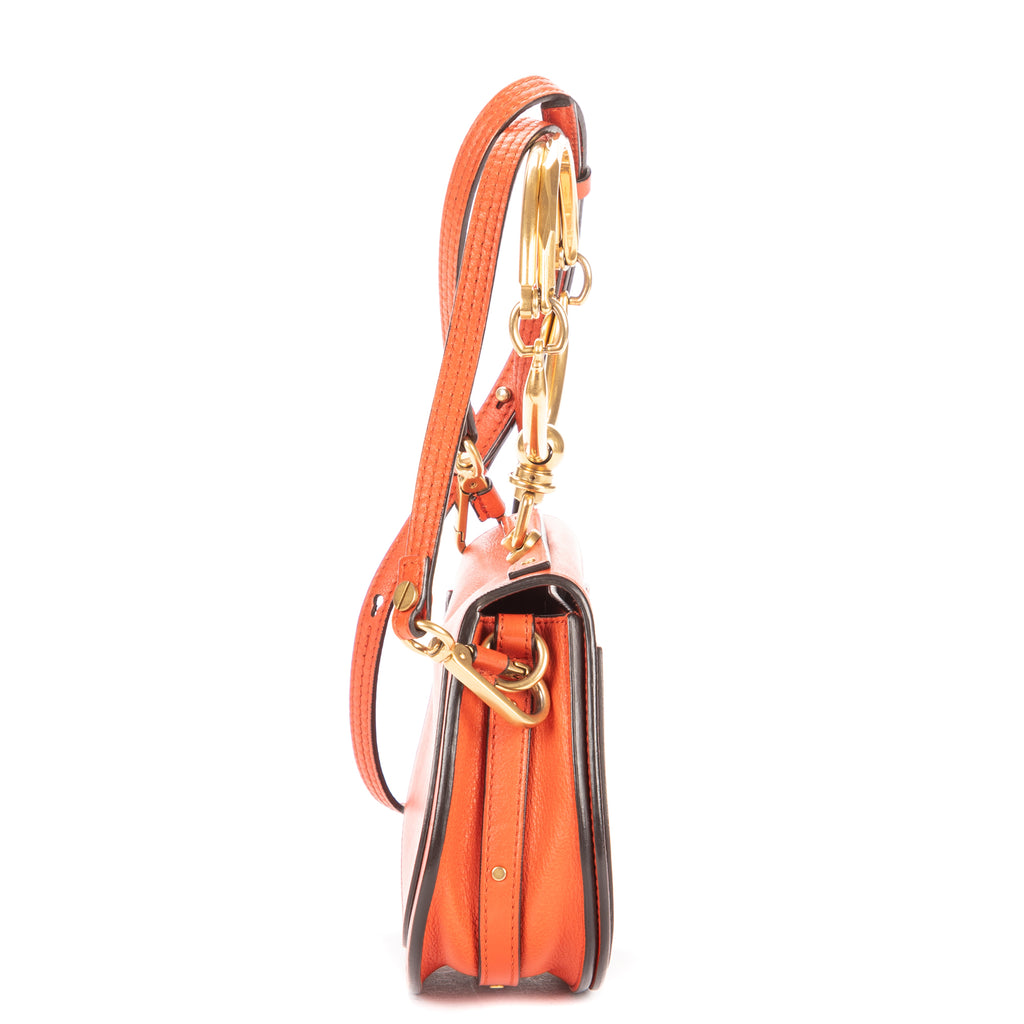 Shoulder Bag Nile Bracelet Crossbody Dark Orange Calfskin Leather
