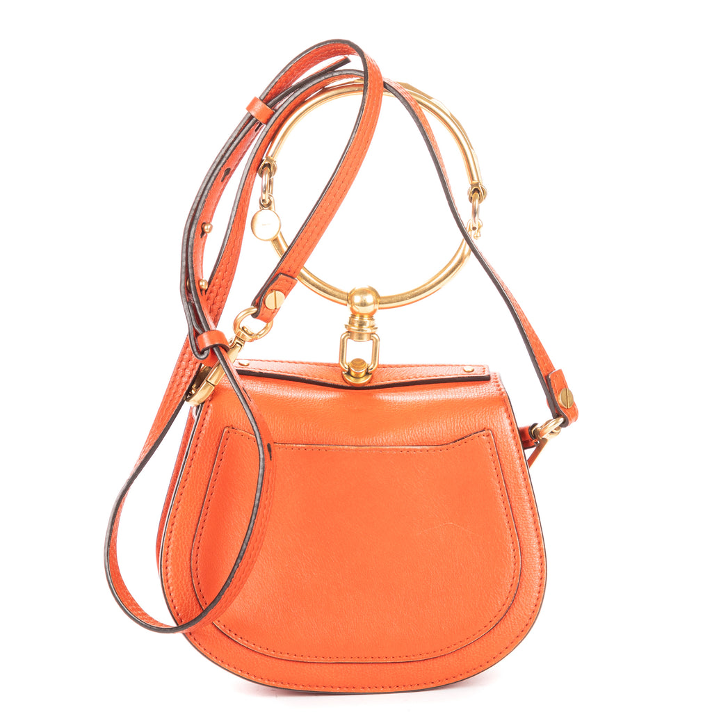 Shoulder Bag Nile Bracelet Crossbody Dark Orange Calfskin Leather