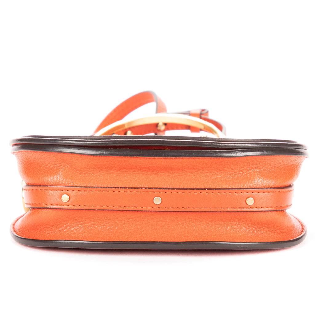Shoulder Bag Nile Bracelet Crossbody Dark Orange Calfskin Leather