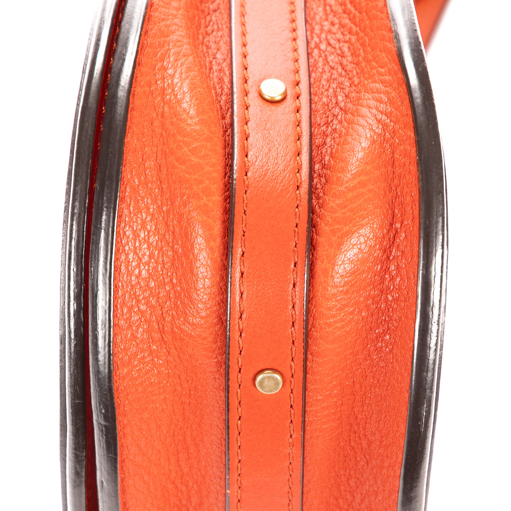 Shoulder Bag Nile Bracelet Crossbody Dark Orange Calfskin Leather