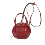 Sac bandoulière Mini Tifosa Ball Bag en cuir de veau grainé rouge