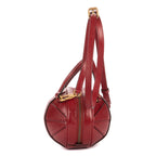 Sac bandoulière Mini Tifosa Ball Bag en cuir de veau grainé rouge