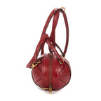 Sac bandoulière Mini Tifosa Ball Bag en cuir de veau grainé rouge