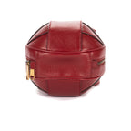 Sac bandoulière Mini Tifosa Ball Bag en cuir de veau grainé rouge