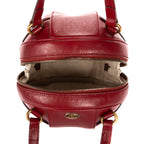 Sac bandoulière Mini Tifosa Ball Bag en cuir de veau grainé rouge