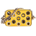 Sac à bandoulière Œillet Sac chaîne Bauletto Cuir Vitello Daino Jaune