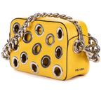 Sac à bandoulière Œillet Sac chaîne Bauletto Cuir Vitello Daino Jaune