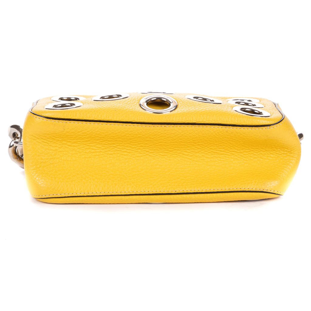 Sac à bandoulière Œillet Sac chaîne Bauletto Cuir Vitello Daino Jaune