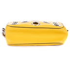 Sac à bandoulière Œillet Sac chaîne Bauletto Cuir Vitello Daino Jaune