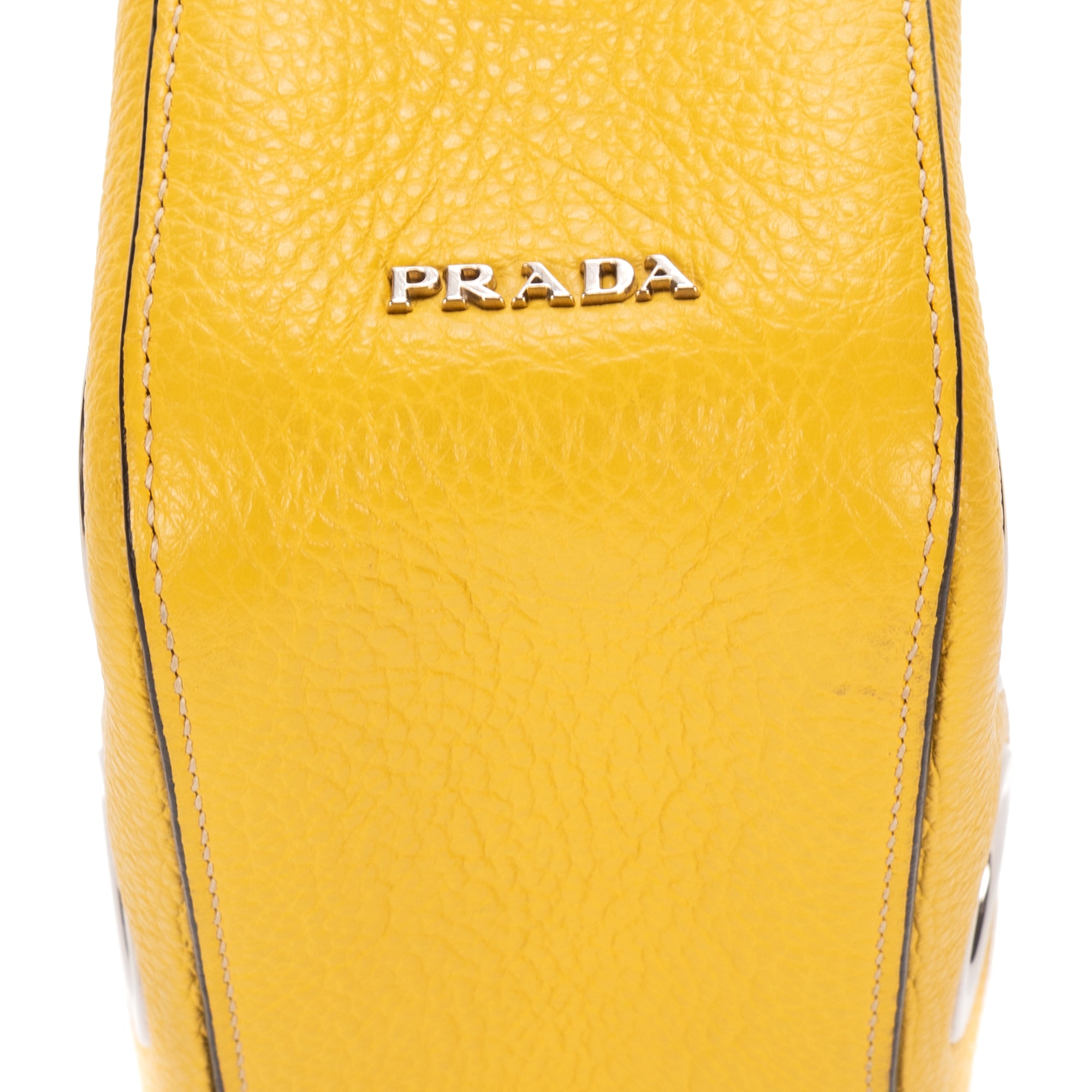 Sac à bandoulière Œillet Sac chaîne Bauletto Cuir Vitello Daino Jaune