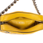 Sac à bandoulière Œillet Sac chaîne Bauletto Cuir Vitello Daino Jaune