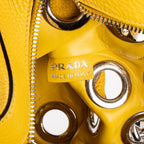 Sac à bandoulière Œillet Sac chaîne Bauletto Cuir Vitello Daino Jaune