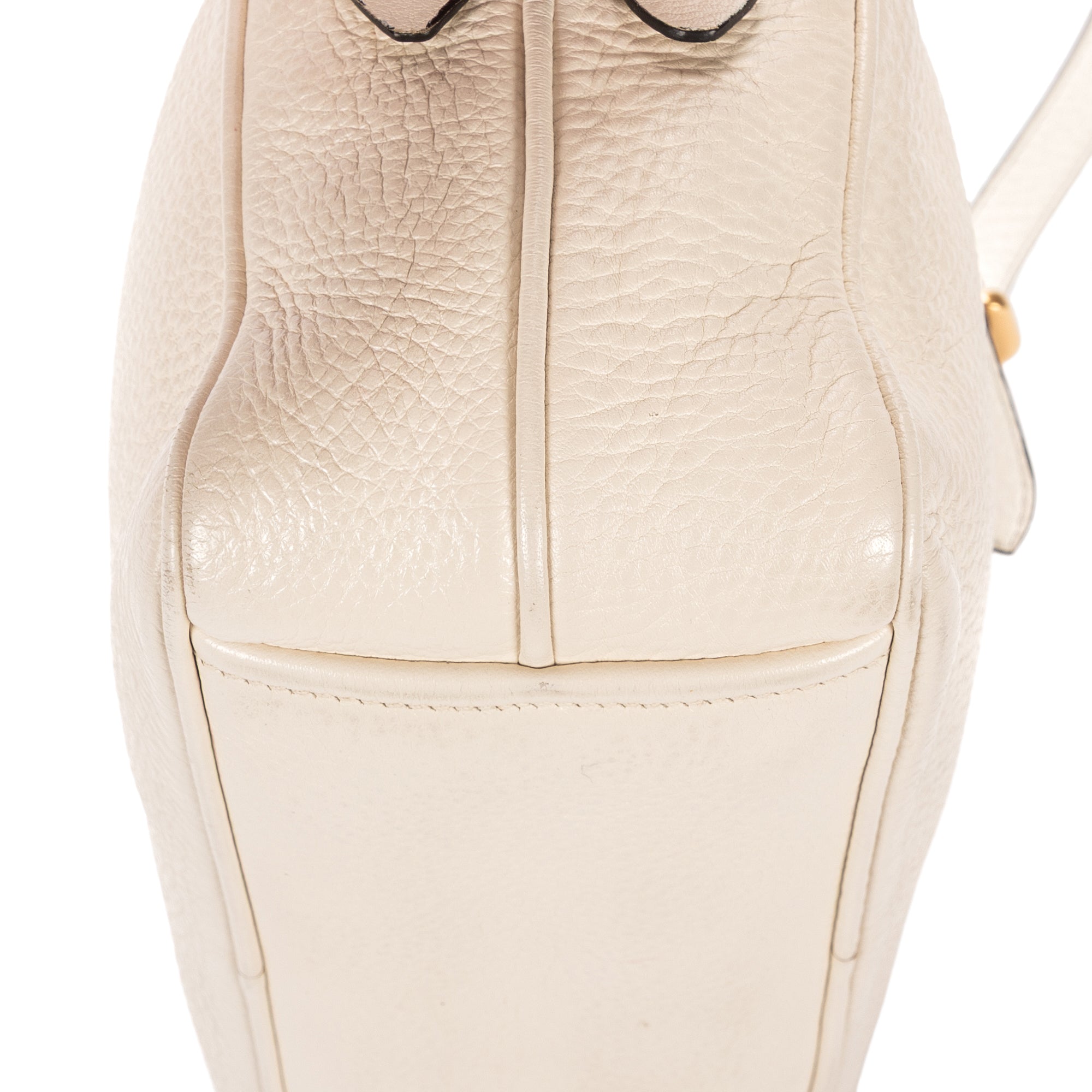Shoulder Bag Camera Crossbody White Vitello Daino Leather