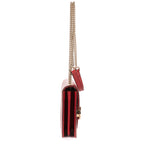 Shoulder Bag Small Interlocking GG Chain Crossbody Small Red Grained Calfskin Leather