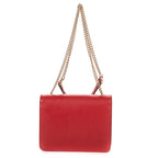 Shoulder Bag Small Interlocking GG Chain Crossbody Small Red Grained Calfskin Leather